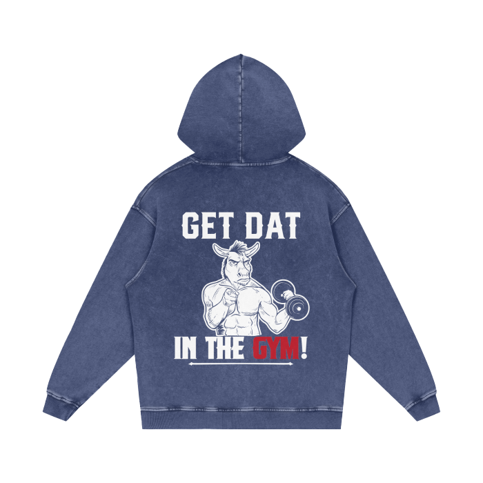 "Get Dat 'Ass' In The Gym" Acid Wash Oversize Hoodie