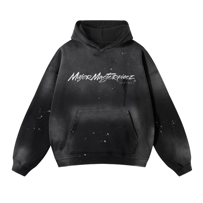 Vintage Wash Frayed Fleece Hoodie