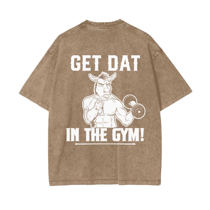 "Get Dat 'Ass' In The Gym" Acid Wash Oversize T-Shirt