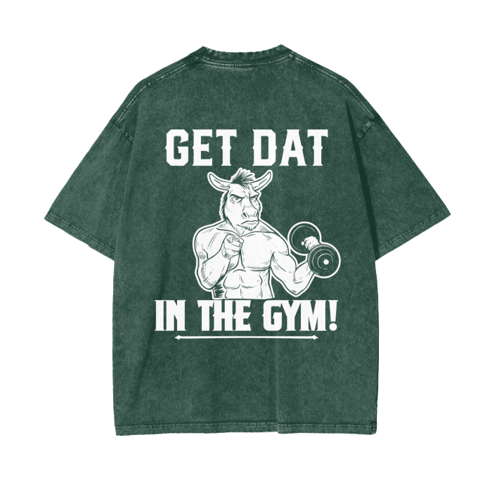 "Get Dat 'Ass' In The Gym" Acid Wash Oversize T-Shirt