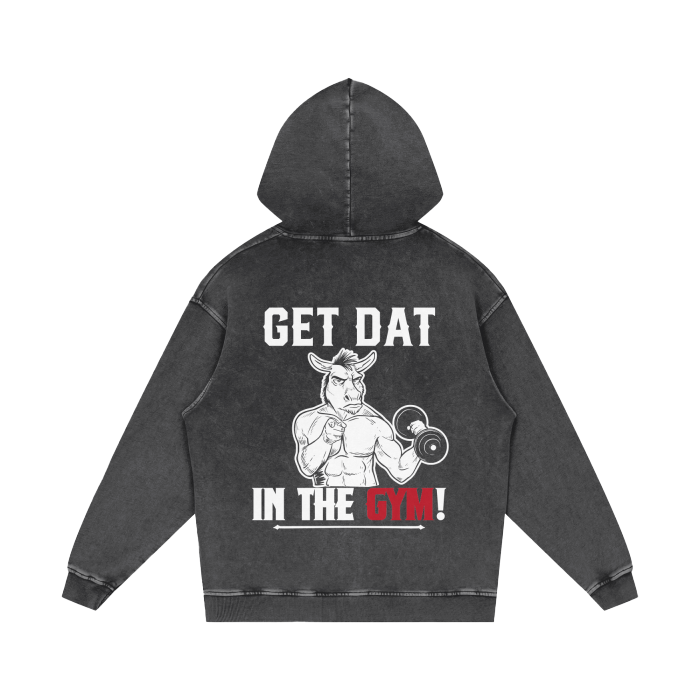 "Get Dat 'Ass' In The Gym" Acid Wash Oversize Hoodie